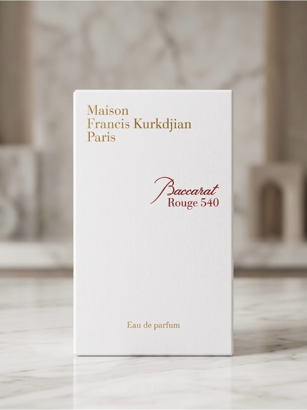 Maison Francis Kurkdjian Baccarat Rouge 540 Box - White & Gold with Red Script